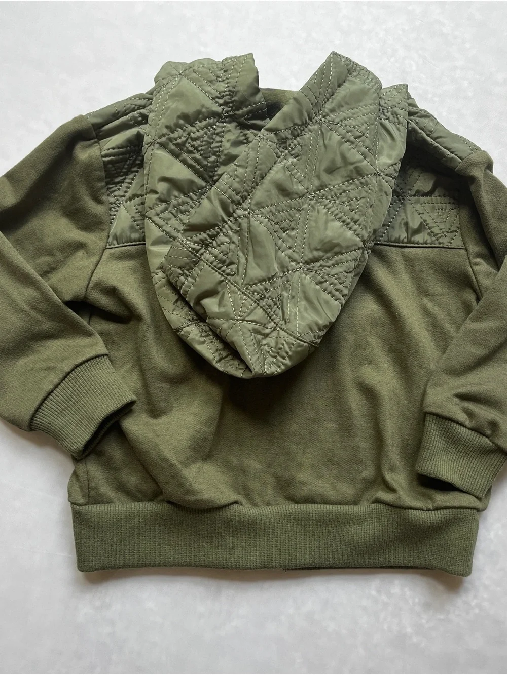 Tommy Bahama Baby Boy Olive Green Quilted Zip Up Hoodie Jacket 12M
